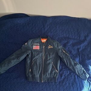 H&M Kids Navy Bomber Jacket with Patches
